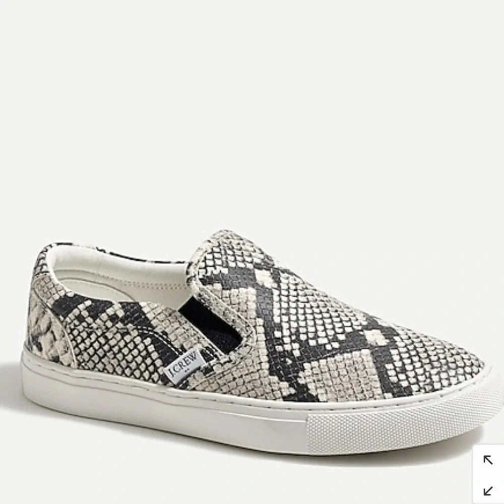 J. CREW FACTORY Road Trip Snakeskin Embossed Slip-on Sneakers‎
